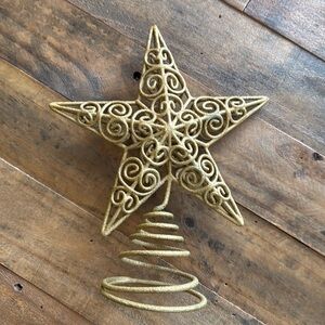 Gold star Christmas Tree Topper
